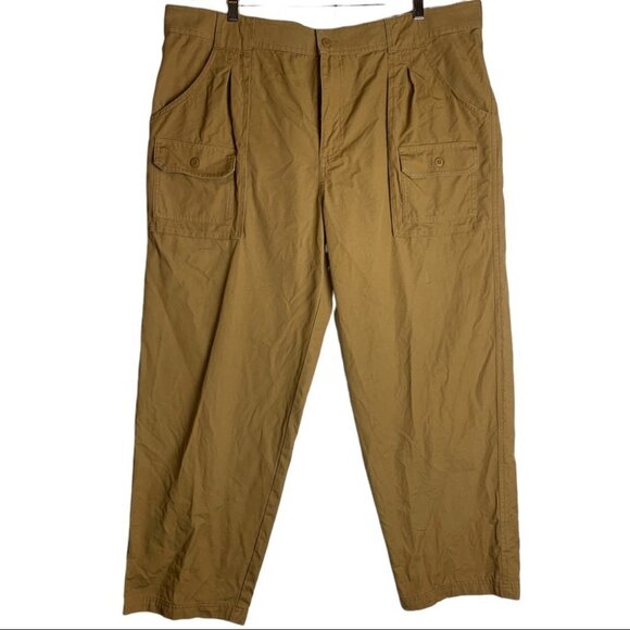 Cabela's Other - Cabela's Mens  100% Cotton Flat Front Straight Leg Pockets Cargo Pant Sz 40 X 30